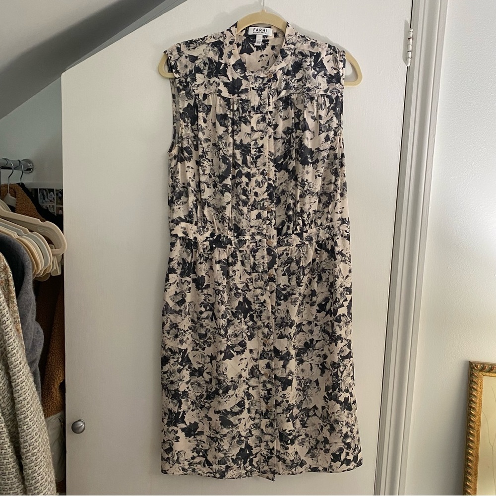 Nicole Fahri US 8 Dark Floral Dress 100% silk